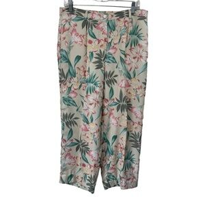 Leon Levin Beach House Silk Floral Pants, size 14